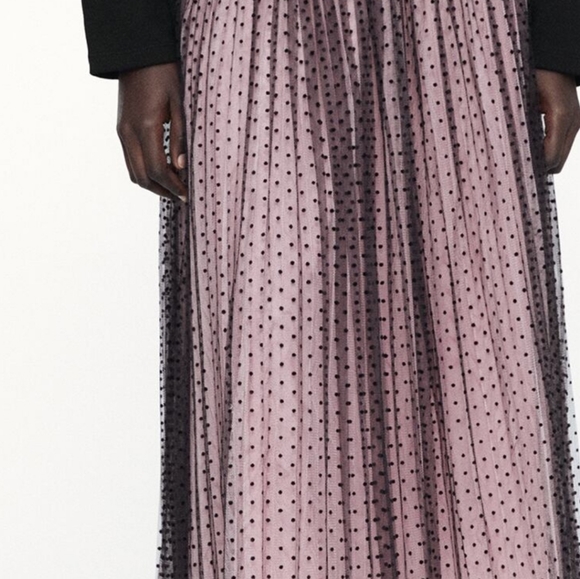 Contrasting Dotted Mesh Skirt - Zara - Picture 3 of 3